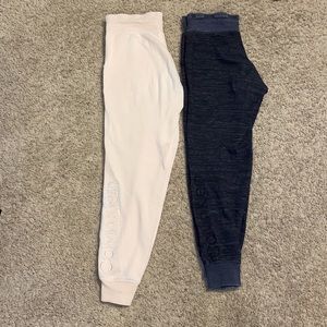 BUNDLE OF TWO PAIRS OF CALVIN KLEIN SMALL PEACH & DARK GRAY SWEATPANTS